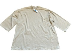 PacSun Mens Tan 3/4 Sleeve Boxy Fit 100% Cotton Shirt Large