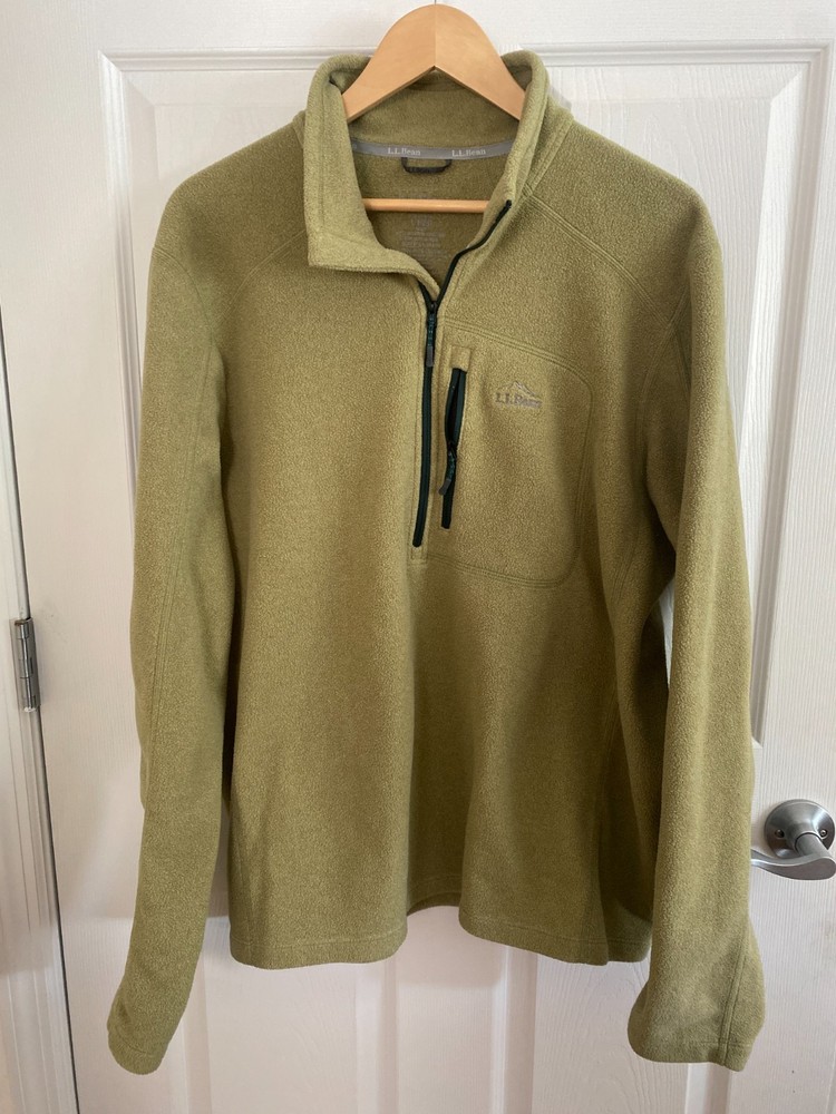 Men’s All Season Olive Fleece Pullover Sweatshirt, Size Large Regular