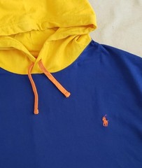 POLO RALPH LAUREN Men’s Size 4X B Sweatshirt Color Block Short-Sleeve Hoodie