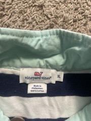 Vineyard Vines Sweatshirt Mens XL Multicolor Striped 1/4 Zip Mock Neck Logo