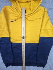 Nike Therma Pullover Color Block Hoodie Navy Blue Yellow Men’s Medium