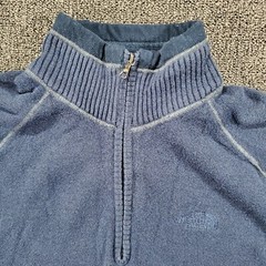 The North Face Pullover Sweatshirt Mens Sz L 1/4 Zip Blue Comfort Long Sleeve
