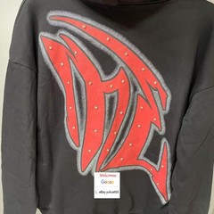 HIP HOP RHINESTONE EMOTION HOODED HOODIE CARDIGAN ZIP HIGH STREET SWEATSHIRT TOP