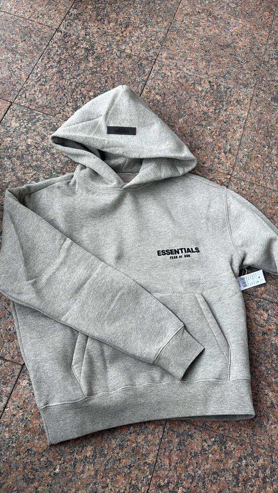 Essentials Dark Oatmeal Hoodie Brand New