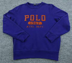 Polo Ralph Lauren Sweatshirt Mens Medium Blue Fleece Crew Neck 1967 Athl Dept
