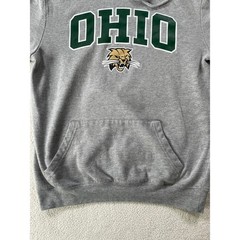 Ohio University Mens Medium Hoodie Gray Bobcats NCAA Collegiate Sweatshirt