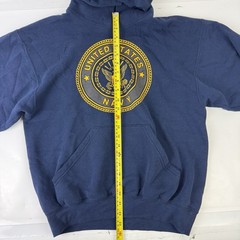 Soffe US Navy Hoodie Mens Medium Blue United States Navy Graphic Sweatshirt USA