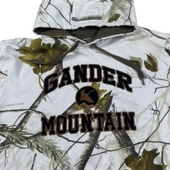 Gander Mountain Realtree White Camo Pullover Hoodie Logo Hunting Outdoor Men’s M