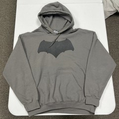 Batman Vs Superman DC Comics Hoodie Mens L Gray Bat Symbol Graphic Sweatshirt