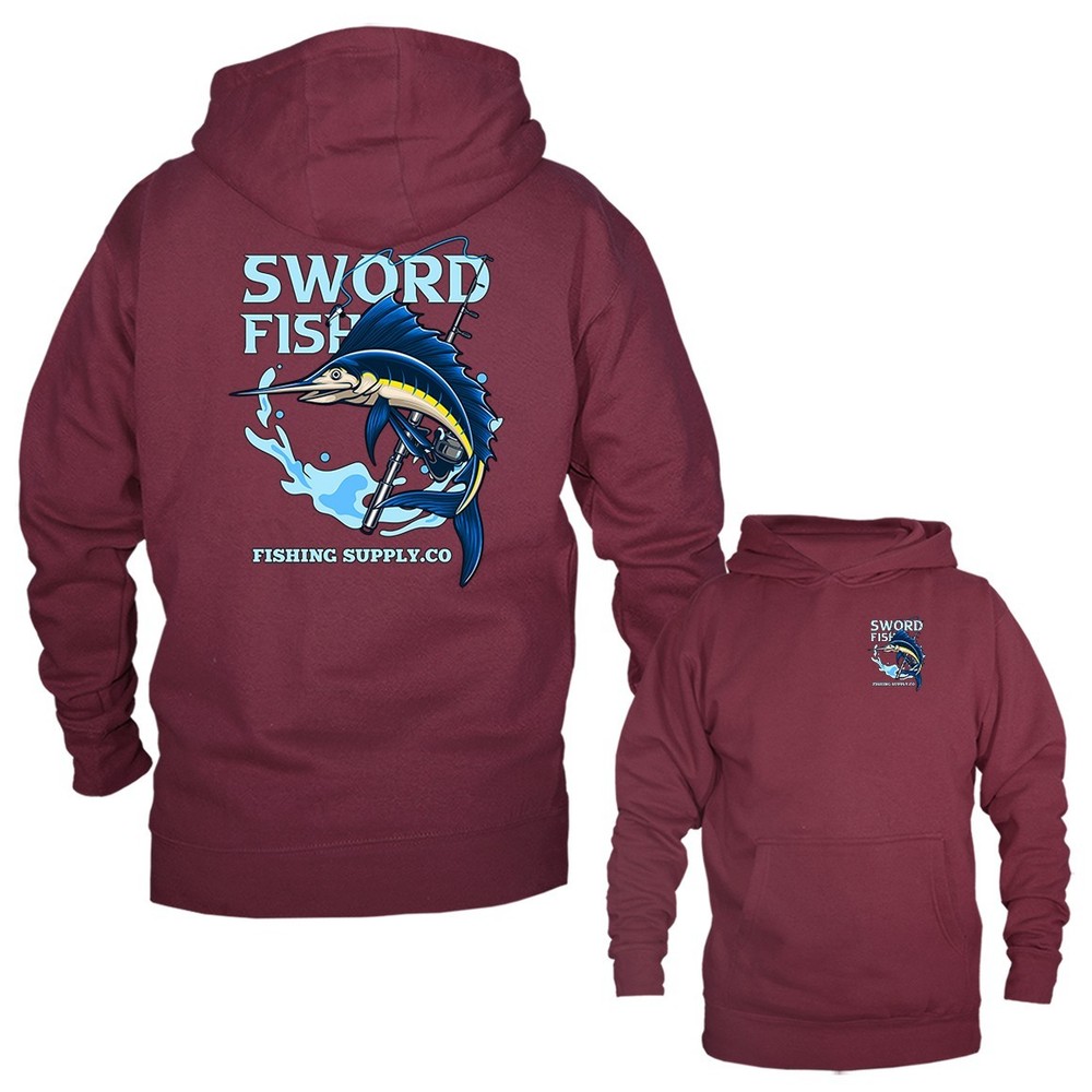 Deep Sea Swordfish Outdoor Sports Fishing Pullover Hoodie