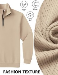 Men’s Solid Color Sweater Long Sleeve Mock Neck Polyester & Spandex Lightweight