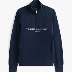 Tommy Hilfiger Men’s Regular Fit Embroidered Tommy Logo Quarter-Zip Sweatshirt