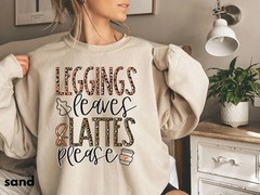Fall Leaves Sweatshirt Autumn Season Cozy Apparel Top Gift Idea