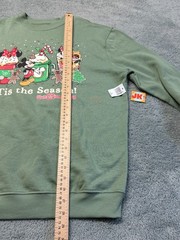 NEW Disney Sweatshirt Adult Medium Green Tis The Season Mickey Mouse Christmas