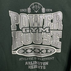Vintage Power House Gym Green Sweatshirt Arlington Heights USA Made Size XL