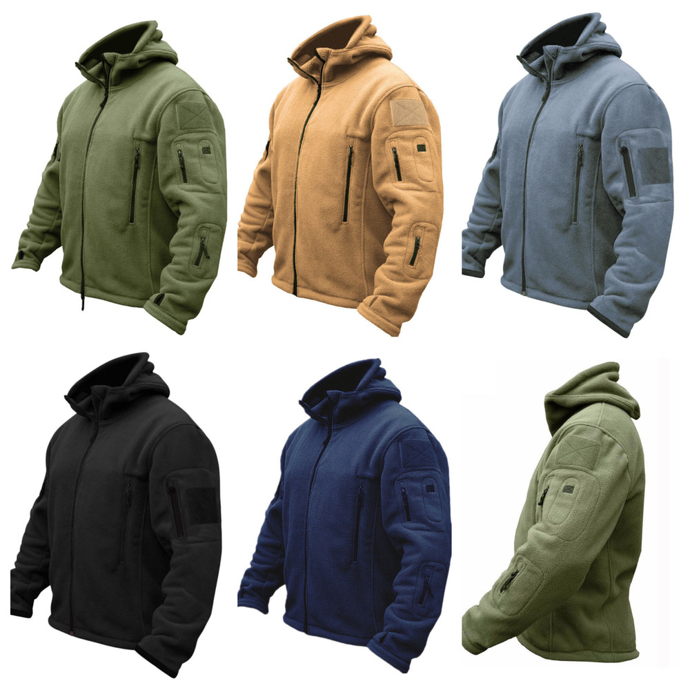 Tactical Recon Fleece Jacket Army Hoodie Security Police Hoody Combat Full Zip