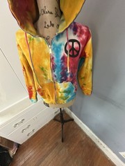 US Vintage Tie Dye Peace Sign Hoodie