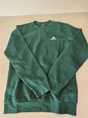 adidas Men’s Essentials Fleece Sweatshirt Collegiate Green Size Small IJ8893 NWT