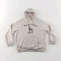 BURLEBO Men’s XL Fleece Hoodie Soft Midweight Pullover Light Tan Brown Buck New