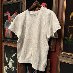Vintage Champion Blue Bar 1970s Raglan Sweat T-Shirt Grey Cotton Men’s Sz Large