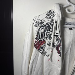 Vintage G-Unit Mens Full Zip Hoodie White Skull Crown XXL Y2K Streetwear READ
