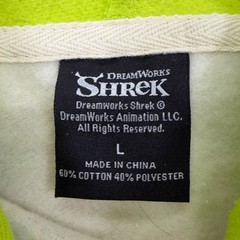 Shrek Hoodie Mens Large Lime Green Gray Costume Cosplay Ears Dreamworks