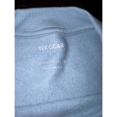 Lot 2 Men’s Large Crewneck Sweatshirts Champion Tek Gear Fleece Gray Blue Gym