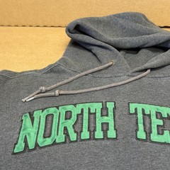 North Texas Hoodie Mens Medium Gray JanSport Fleece Pullover College Embroidered