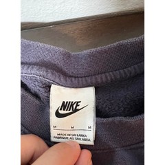 Nike Mens Crewneck Sweatshirt Navy Blue Purple Embroidered Swoosh Pullover M