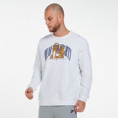 Nike Sweatshirt Mens Medium Gray Heavy Weights Dri-FIT Fleece Pullover Crewneck