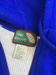 vtg 70s-80s Pine Grove Zip Up Thermal Lined Boxy unisex Hoodie Sweatshirt