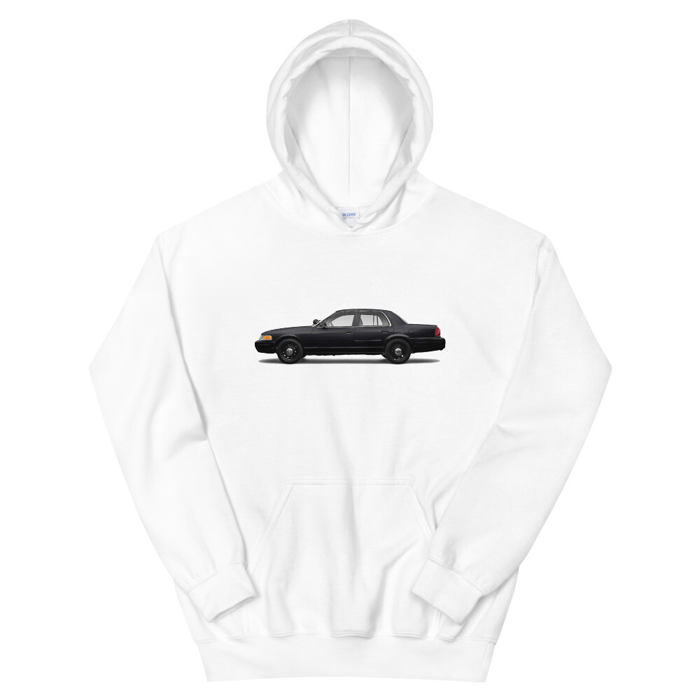 Unisex Heavy Blend Hoodie Crown Vic Police Interceptor Unmarked White