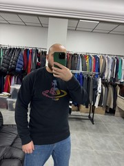Vivienne Westwood Anglomania Big Logo Men Black Sweatshirt Size M