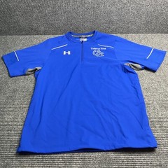 Under Armour All Season Gear Loose Blue Pull Over Mens Small 1/4 zip Embroidered