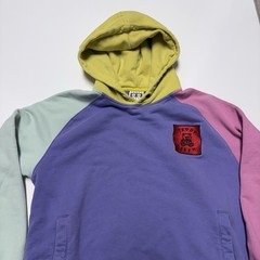 Teddy Fresh Colorblock Pullover Hoodie Size S Purple Green Pink Blue Pockets