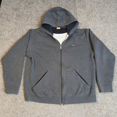Nike The Athletic Dept Mens Large Gray Full Zip Fleece Hoodie Swoosh Logo