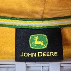 John Deere Equipment Hoodie Yellow Full Zip Embroidered Logo Distressed Mens XL