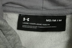 Under Armour Hoodie Mens Medium Gray Graphic Freedom Rival Fleece Lined Pockets