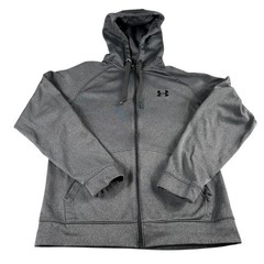 Under Armour Jacket Men M Gray Full Zip Hooded Sweatshirt Performance Sportswear