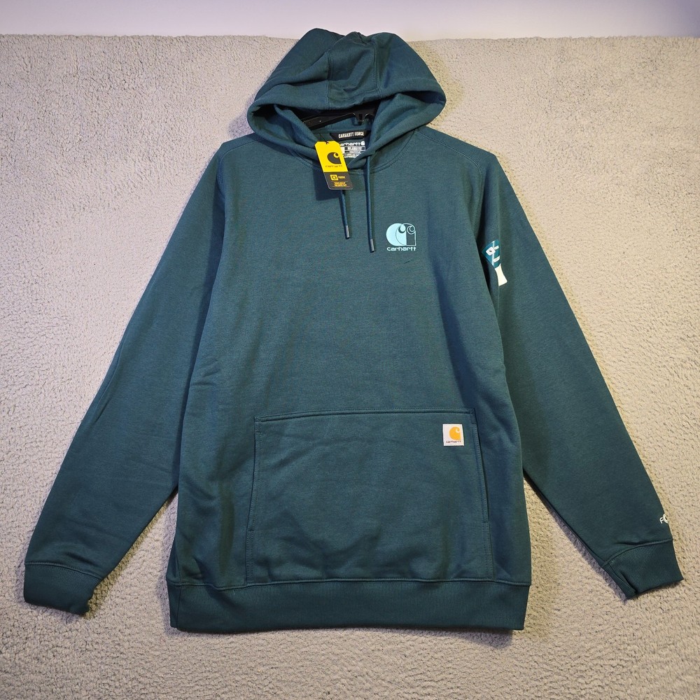 Carhartt Fast Dry Hoodie Large tall Mens Blue Lightweight Sweatshirt Relaxed NWT