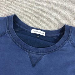 Peter Millar Sweatshirt Mens Large Blue Fleece Crewneck Pullover Stretch Logo