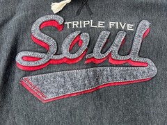 Vintage 00s Triple Five Soul 555 Hoodie Sweatshirt Faded Grey Red Y2K Size L
