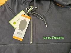 XXL / 2XL BLACK – John Deere Men’s 1/4 Zip Heavyweight Cotton Sweatshirt Hoodie