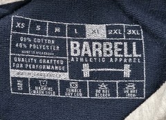 Barbell Hoodie Men XL Blue Lightweight Logo Spell out Drawstring Sweatshirt