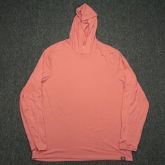 LL Bean Hoodie Mens Large Tall Red Coral Lightweight Pullover Hiking Outdoors LT