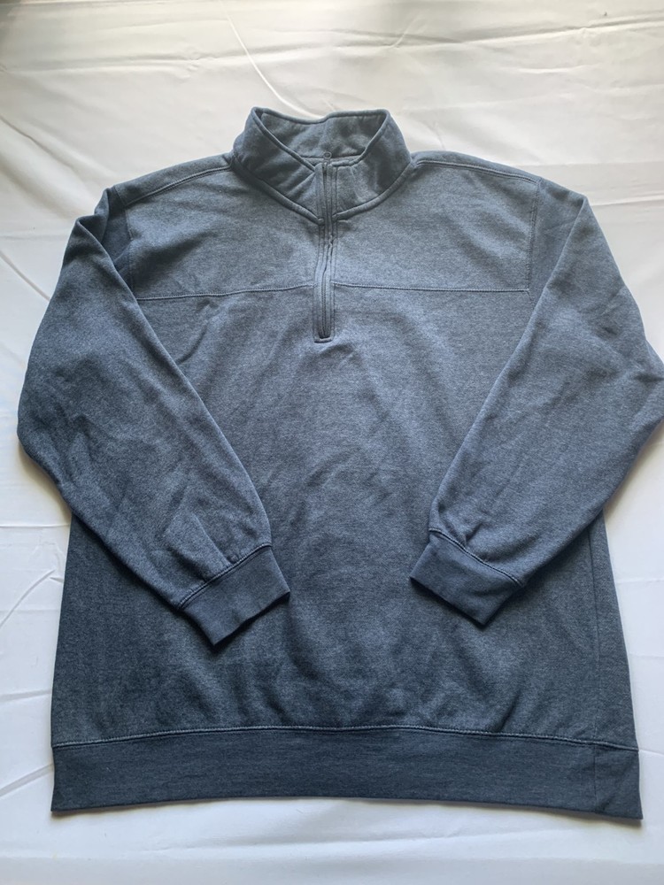 Mountainaire Mens Blue 1/4 zip long sleeve Fleace Pullover Size 2XL