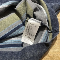 Vissla Men Medium Hoodie Pullover Long Sleeve Shirt Blue Striped Boho Baja EUC
