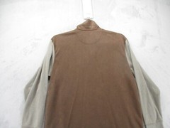 Haggar Sweathshirt Mens Large Brown Microfiber with Beige SleevesPolyester Blend