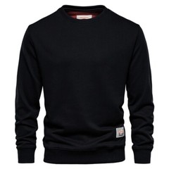 AIOPESON Streetwear Cotton Men’s Spring Sweatshirt Solid Color Long Sleeve