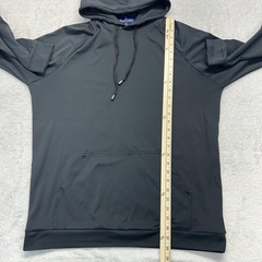 Grayson & Dunn Hoodie Men Large Black Pullover Fleece Stretch Hooded Pocket Golf
